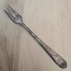 Antique Silver Plated Serving Fork Monogrammed FR Crown mcglashan clarke co